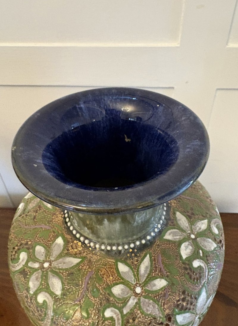 Pair of Antique Victorian Quality Doulton Slater Stoneware Vases - Image 9